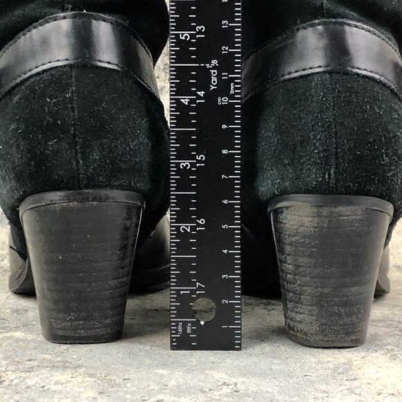 GH Bass & Co Women's Size 8M Noreen Black Leather Block Heel Knee High Boots - Picture 8 of 16